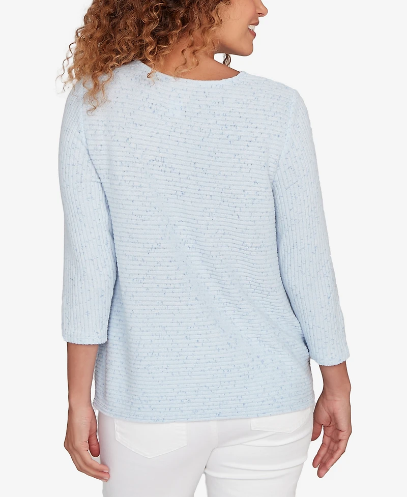 Ruby Rd. Plus Speckled Heather Rib Knit Top