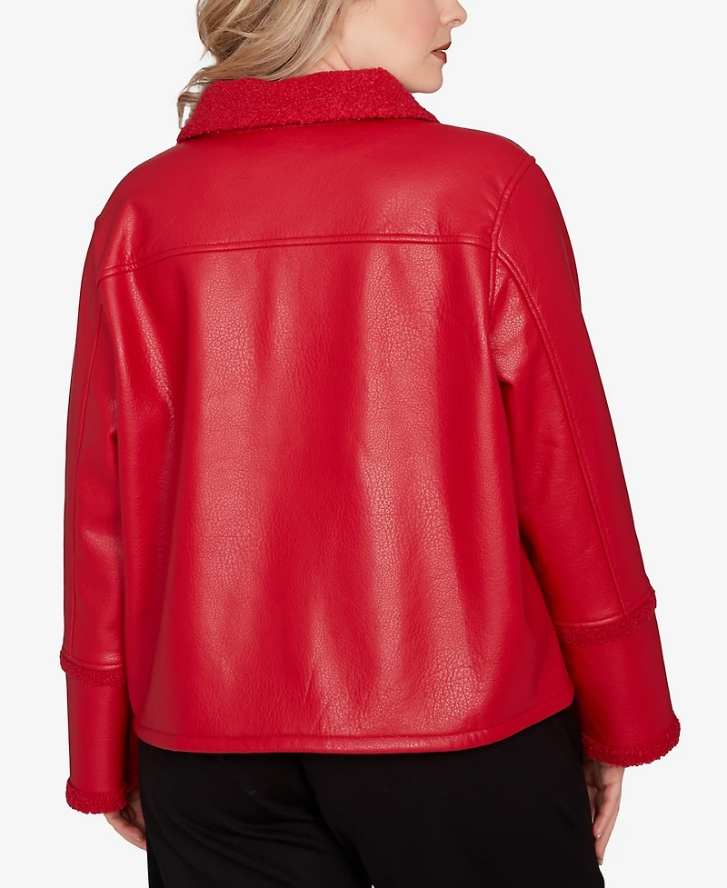 Ruby Rd. Plus Shearling Zipper Front Jacket