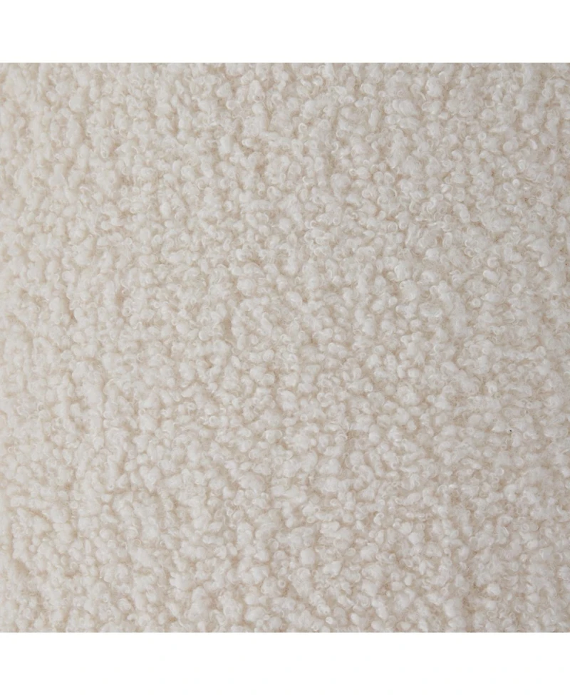 Ornavo Home Donovan Round Tufted Boucle Storage Ottoman - White
