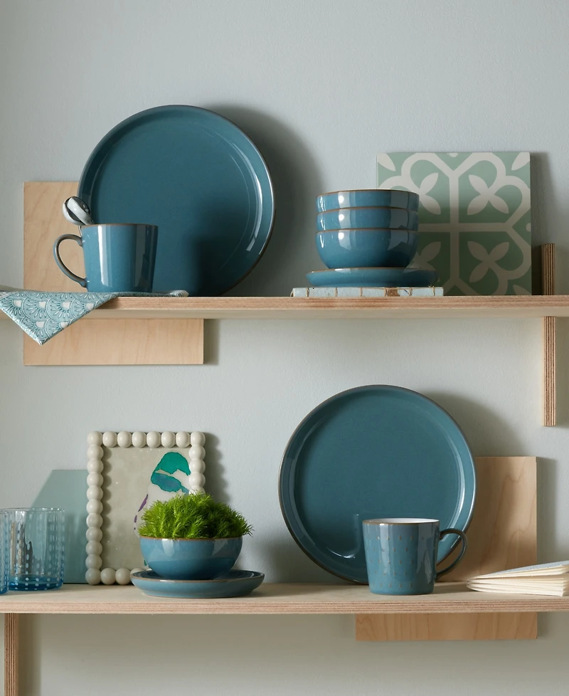 Denby Azure Coupe Medium Plates, Set of 4