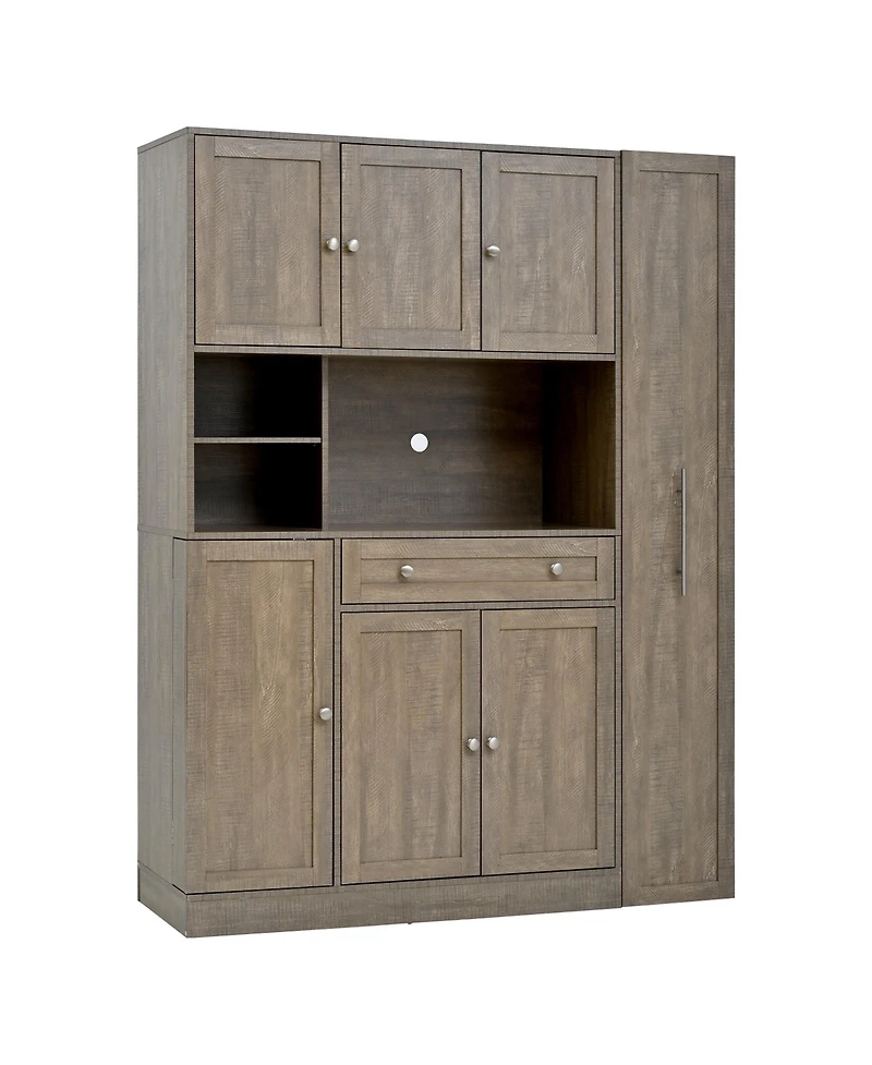 Streamdale Furniture Buffet with Hutch, Kitchen Pantry Storage Cabinet - Brown