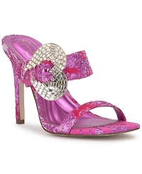 Jessica Simpson Women's Orrieta Heart Buckle Slip On Dress Sandals