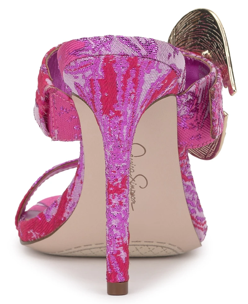 Jessica Simpson Women's Orrieta Heart Buckle Slip On Dress Sandals