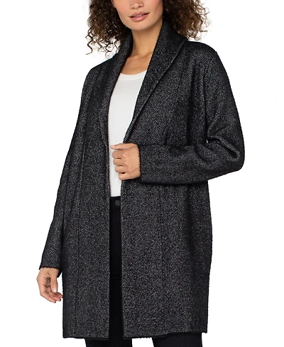 Liverpool Los Angeles Women's Long Sleeves Open Front Shawl Coatigan