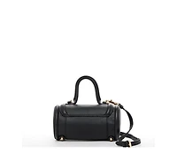 Susu Women's Top Handle Leather Crossbody Bag Convertible Cylinder Shoulder & Evening Purse with Gold Hardware and Detachable strap