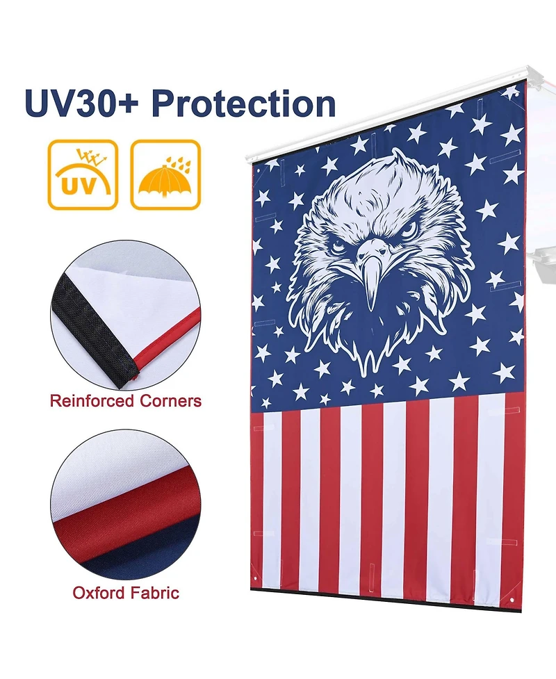 Yescom 4.4x6.6 Ft Vehicle Awning w/ Eagle Side Wall Roof Rack Pull-Out Sun Shade Travel