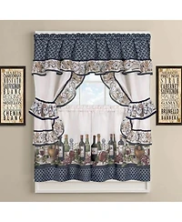 GoodGram French Chateau Complete Rod Pocket 3 Piece Cottage Kitchen Curtain Set