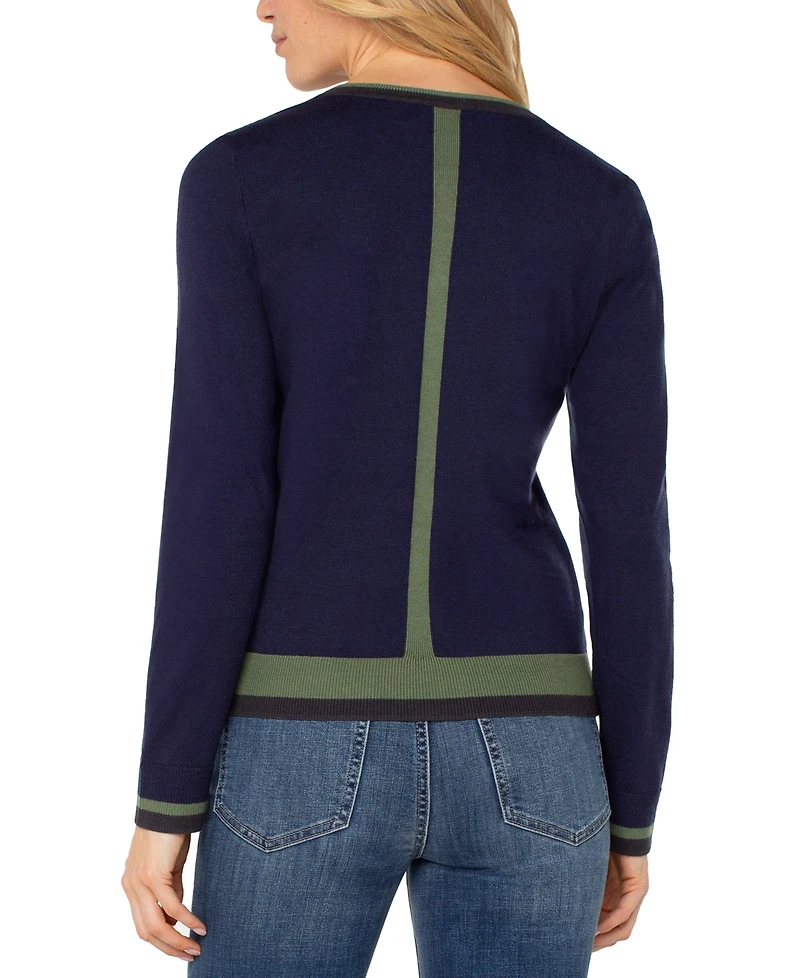 Liverpool Los Angeles Women's Long Sleeves Colorblock Sweater
