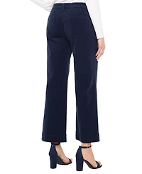 Liverpool Los Angeles Women's Mid-Rise Crop Wide-Leg Corduroy Pants