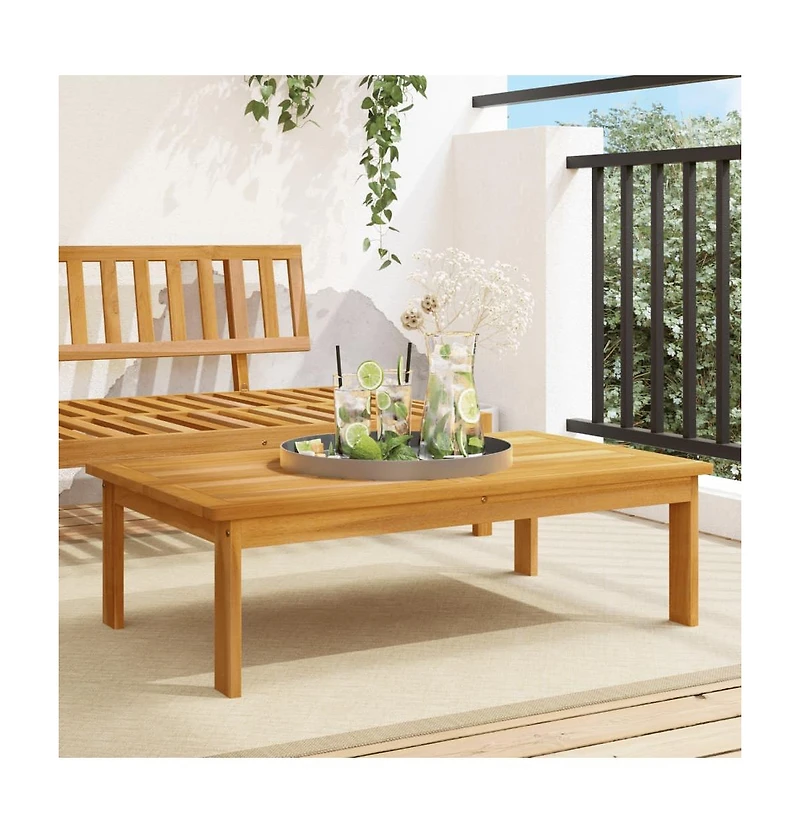 Garden Table Natural Wood Solid Acacia Wood