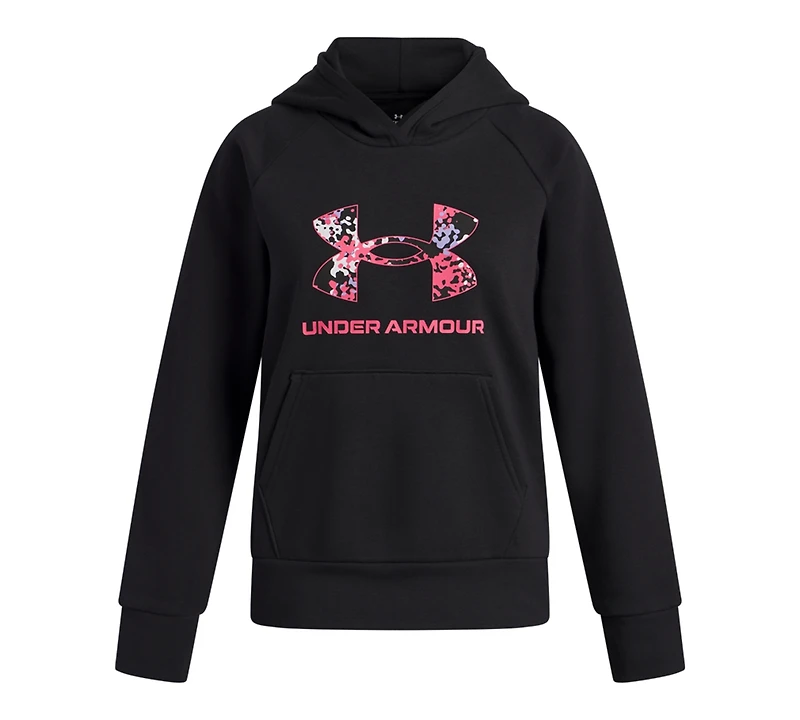 Under Armour Big Girls Rival Fleece Logo Print Fill Hoodie