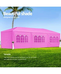 Streamdale Furniture 10x30' Wedding Party Canopy Tent Gazebo w/ 8 Sidewalls - Pink