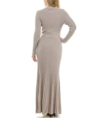 Taylor Women's Belted Mock Neck Sweater Dress