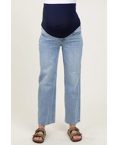 Pinkblush Maternity Blue Straight Leg Ankle Jeans