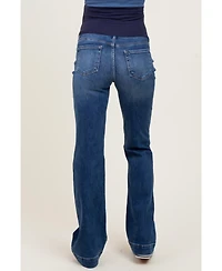 Pinkblush Maternity Navy Blue Wide Hem Bootcut Jeans