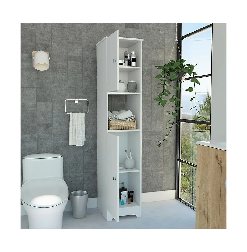 Tuhome Ibis Linen Cabinet White Mdf