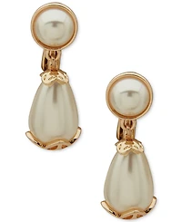 Anne Klein Imitation Pearl Cap Teardrop Earrings