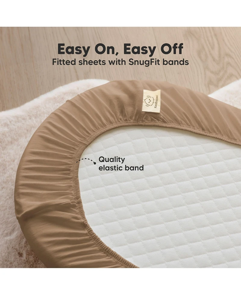 KeaBabies Bassinet Sheet for Baby Girls, Boys, 2-Pack Soothe Fitted Sheets, Bedside Mattress