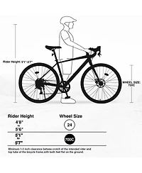 Streamdale Furniture 700C Road Bike, 7 Speed Road Bike, for Men Women, Aluminum Alloy Frame