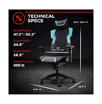 Respawn Gaming Chair With Lumbar Support,With Wheels for Computer/Desk/Office -Teal