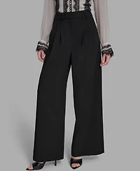 Bcbg Women's Pleated Back Notch Wide Leg Pants