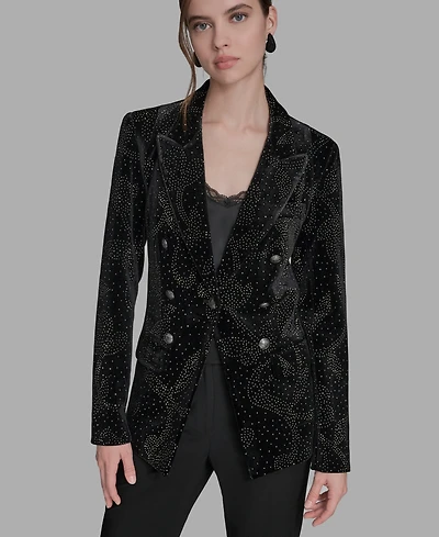 Bcbg Women's Embellished Long Sleeve Blazer