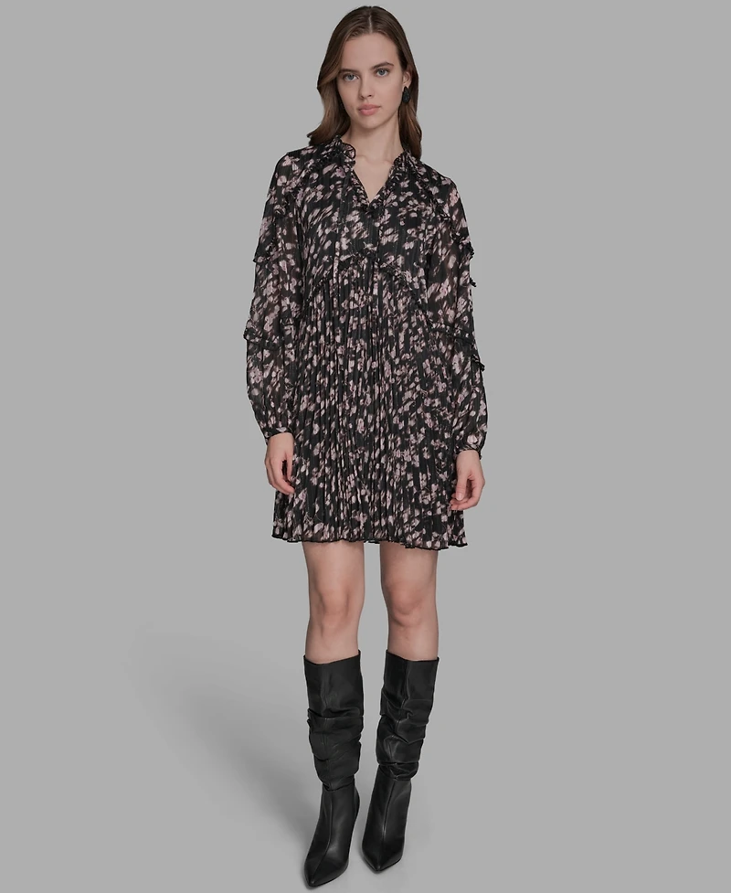 Bcbg Women's Long Sleeve Crinkle Empire Waist Dress
