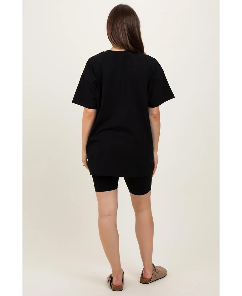 Pinkblush Maternity Black Biker Shorts Set