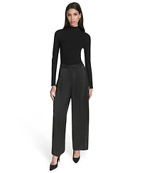 Halston Women's Pull-On Ponte Wide Leg Trousers
