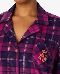 Lauren Ralph Plus Long Sleeves Notch Collar Pajama Set