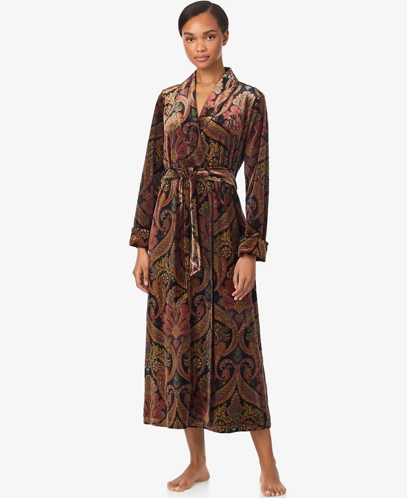 Lauren Ralph Women's Long Sleeves Shawl Collar Robe