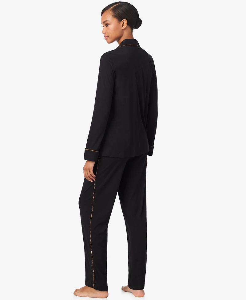 Lauren Ralph Women's Long Sleeves Notch Collar Pajama Set