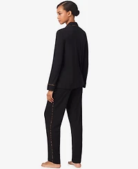 Lauren Ralph Women's Long Sleeves Notch Collar Pajama Set