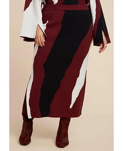 Eloquii Women's Intarsia Sweater Skirt
