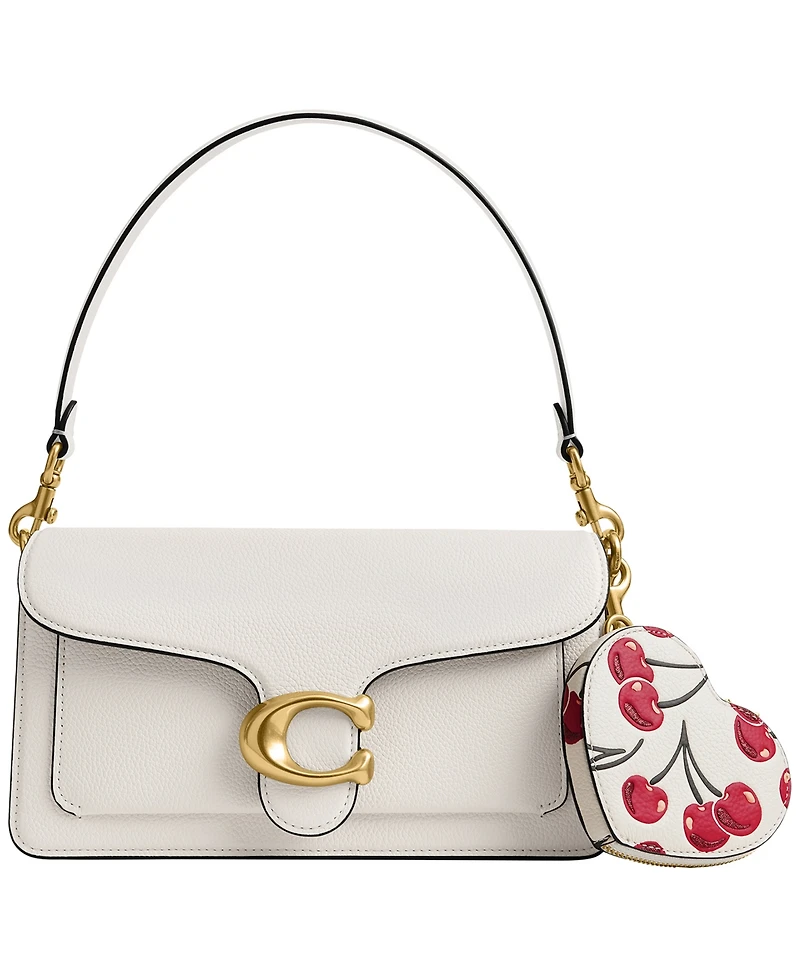 Coach Boxed Cherry Print Leather Heart Coin Purse