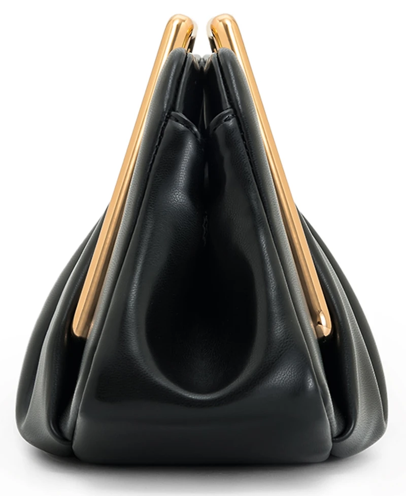 Lila Metal Frame Clutch - Black