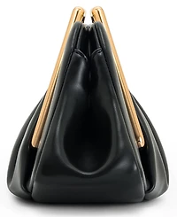 Lila Metal Frame Clutch - Black
