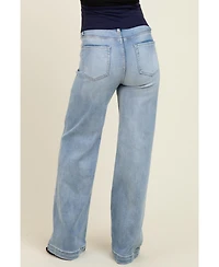 Pinkblush Maternity Light Blue Vintage Wash Wide Leg Jeans