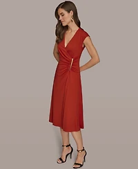 Donna Karan New York Women's V-Neck Midi Dress