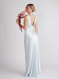 Six Stories Cowl Back Satin Bridesmaid Dress