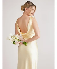 Six Stories Cowl Back Satin Bridesmaid Dress