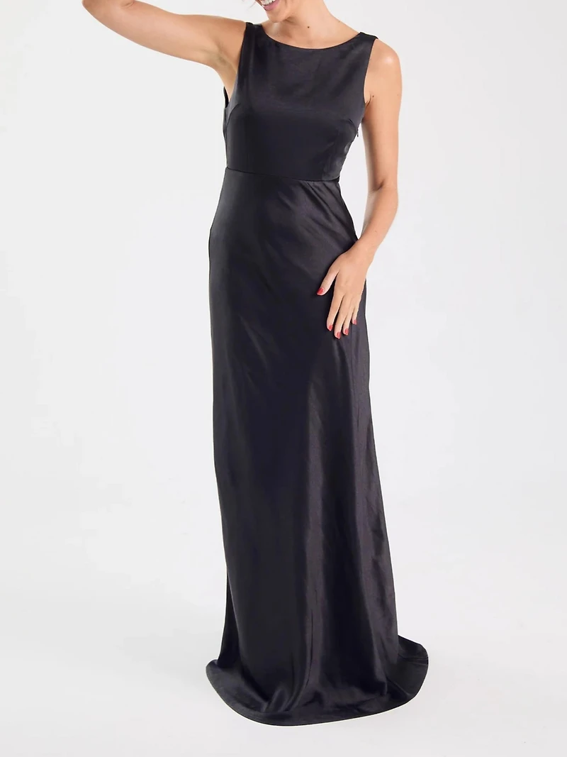 Six Stories Cowl Back Satin Bridesmaid Dress