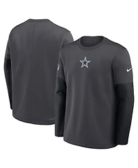 Nike Men's Anthracite Dallas Cowboys Sideline Coach Therma-fit Long Sleeve T-Shirt