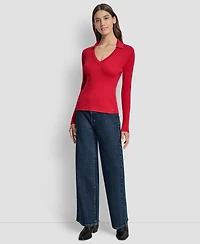Dkny Jeans Women's Ribbed Long Sleeve Sweater