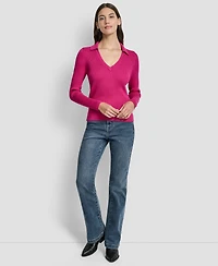 Dkny Jeans Women's Ribbed Long Sleeve Sweater