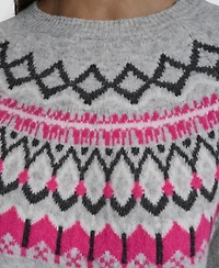Dkny Jeans Women's Fair Isle Crewneck Raglan Sweater