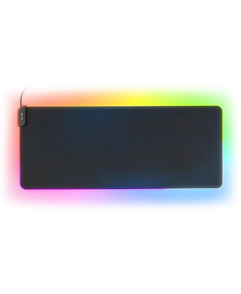 Hyte Hyte Cnvs Intense Play Mat Custom Rgb Led 50-Pixel qRGB Array Waterproof Extended Premium Silky 28 Spi 900mm x 370mm Usb C Gaming Mouse Pad Black