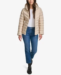 Tommy Hilfiger Women's Long Sleeves Hooded Puffer Jacket