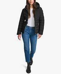 Tommy Hilfiger Women's Long Sleeves Hooded Puffer Jacket