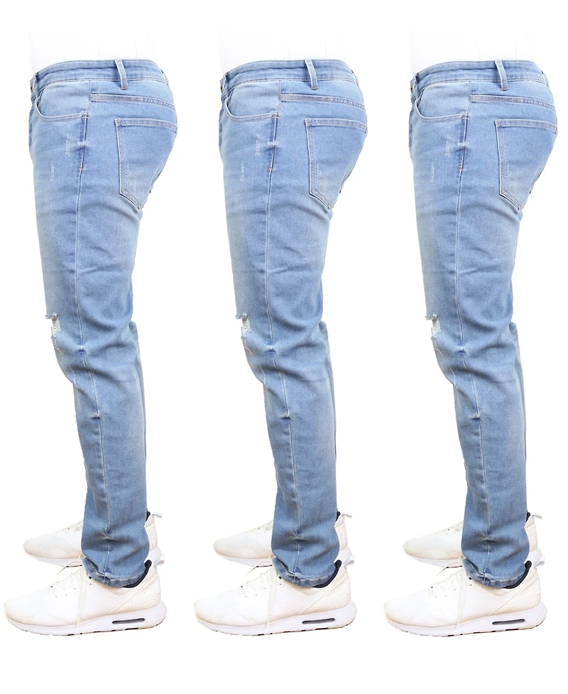 Blue Ice Men's 3-Pack Stretch Ripped Jeans